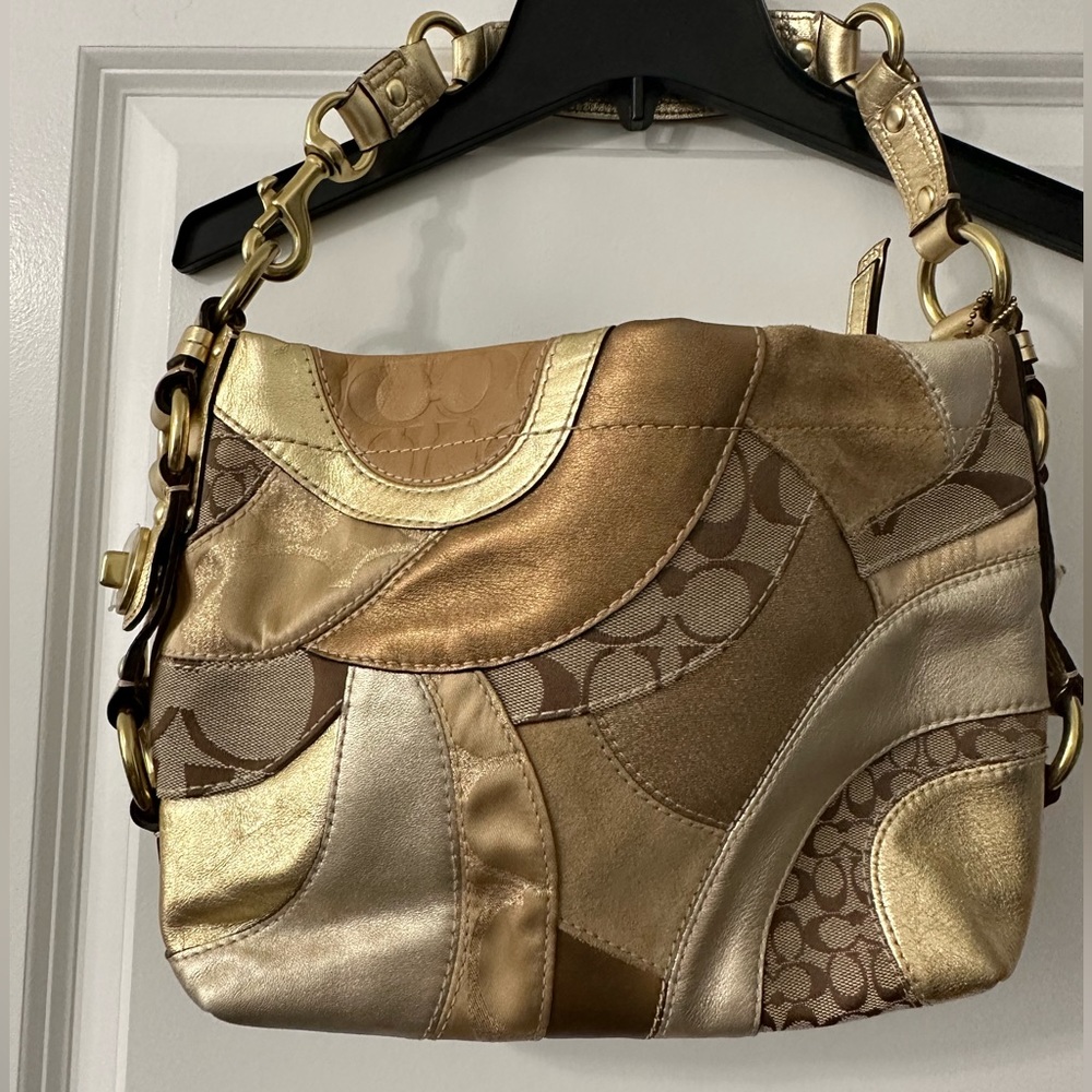 Coach patchwork leather shoulder bag